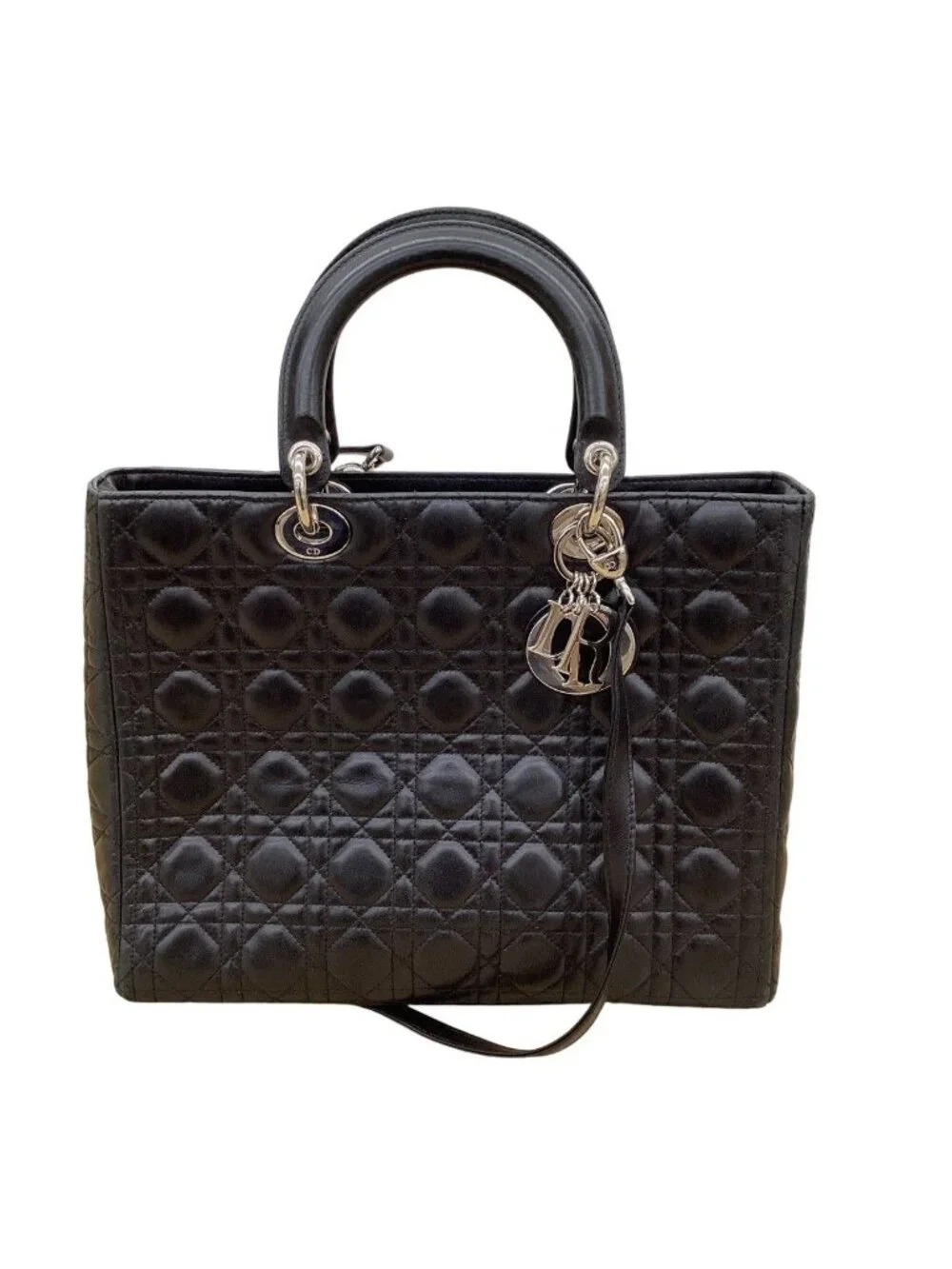 Dior Lady Cannage Stitch 2-Way Bag Black